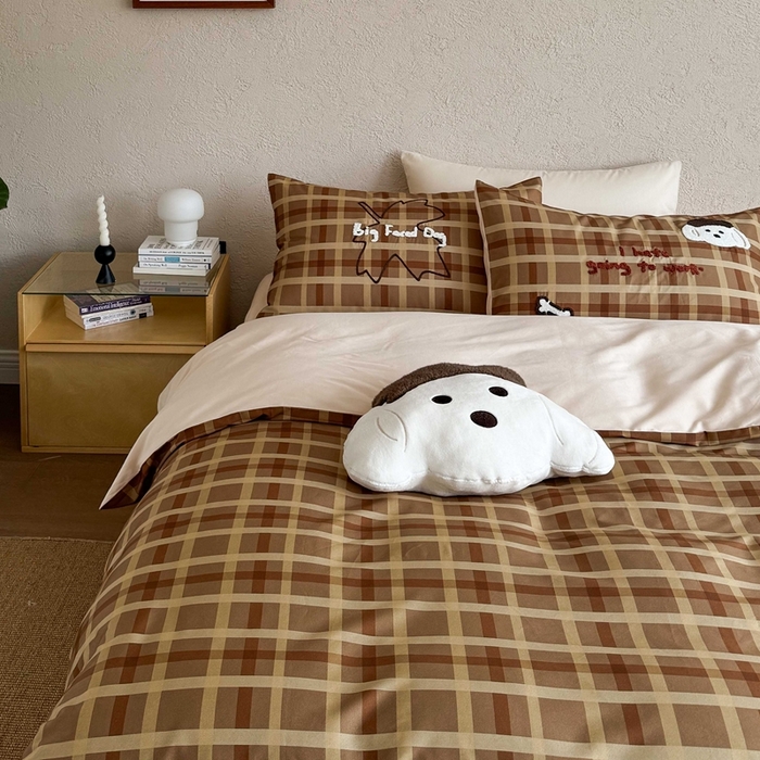 91家纺网 家纺一手货源 找家纺 （总）初拾 2025新款100s全棉纯棉磨毛卡通毛巾绣四件套-情绪价值