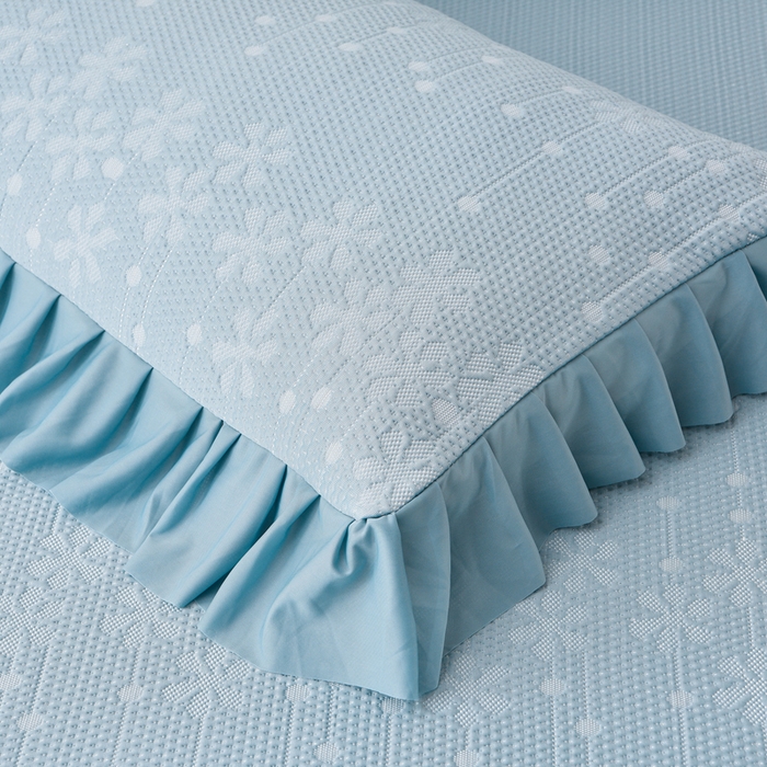 91家纺网 家纺一手货源 找家纺 梵克保罗 2025新款凉感豆豆床裙夏被四件套 幸运花 宾利兰