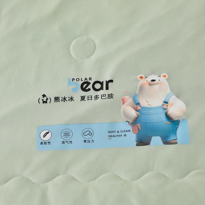 91家纺网 家纺一手货源 找家纺 梵克保罗 2025新款凉感豆豆床裙夏被四件套 花梦蝶 绿