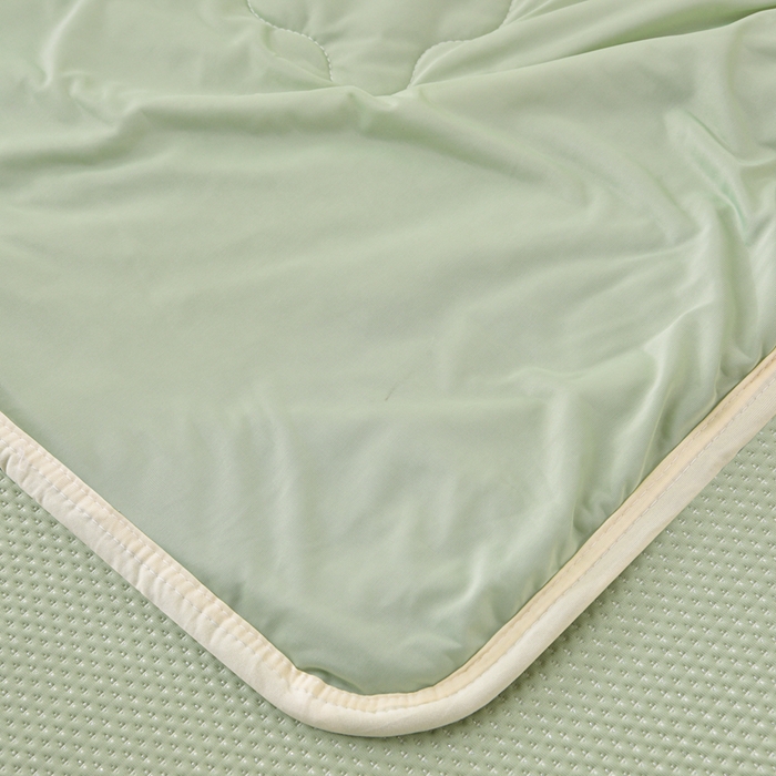 91家纺网 家纺一手货源 找家纺 梵克保罗 2025新款凉感豆豆床裙夏被四件套 幸运花 香草绿