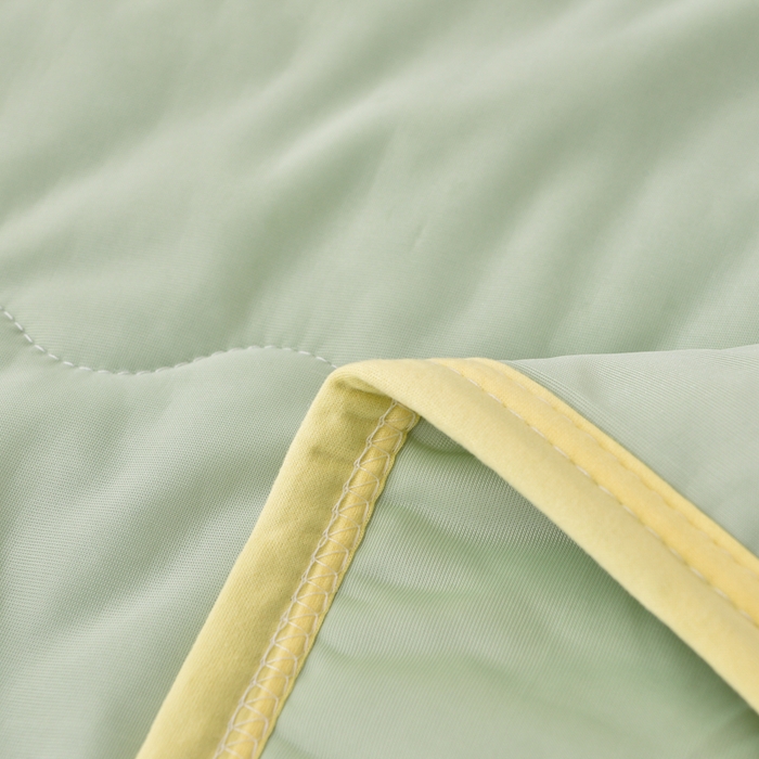 91家纺网 家纺一手货源 找家纺 梵克保罗 2025新款凉感豆豆床裙夏被四件套 花梦蝶 绿