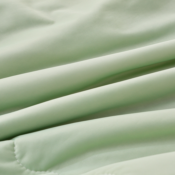 91家纺网 家纺一手货源 找家纺 梵克保罗 2025新款凉感豆豆床裙夏被四件套 幸运花 香草绿