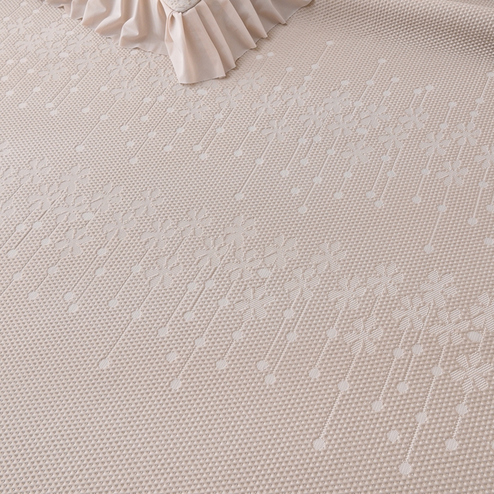 91家纺网 家纺一手货源 找家纺 梵克保罗 2025新款凉感豆豆床裙夏被四件套 幸运花 香槟