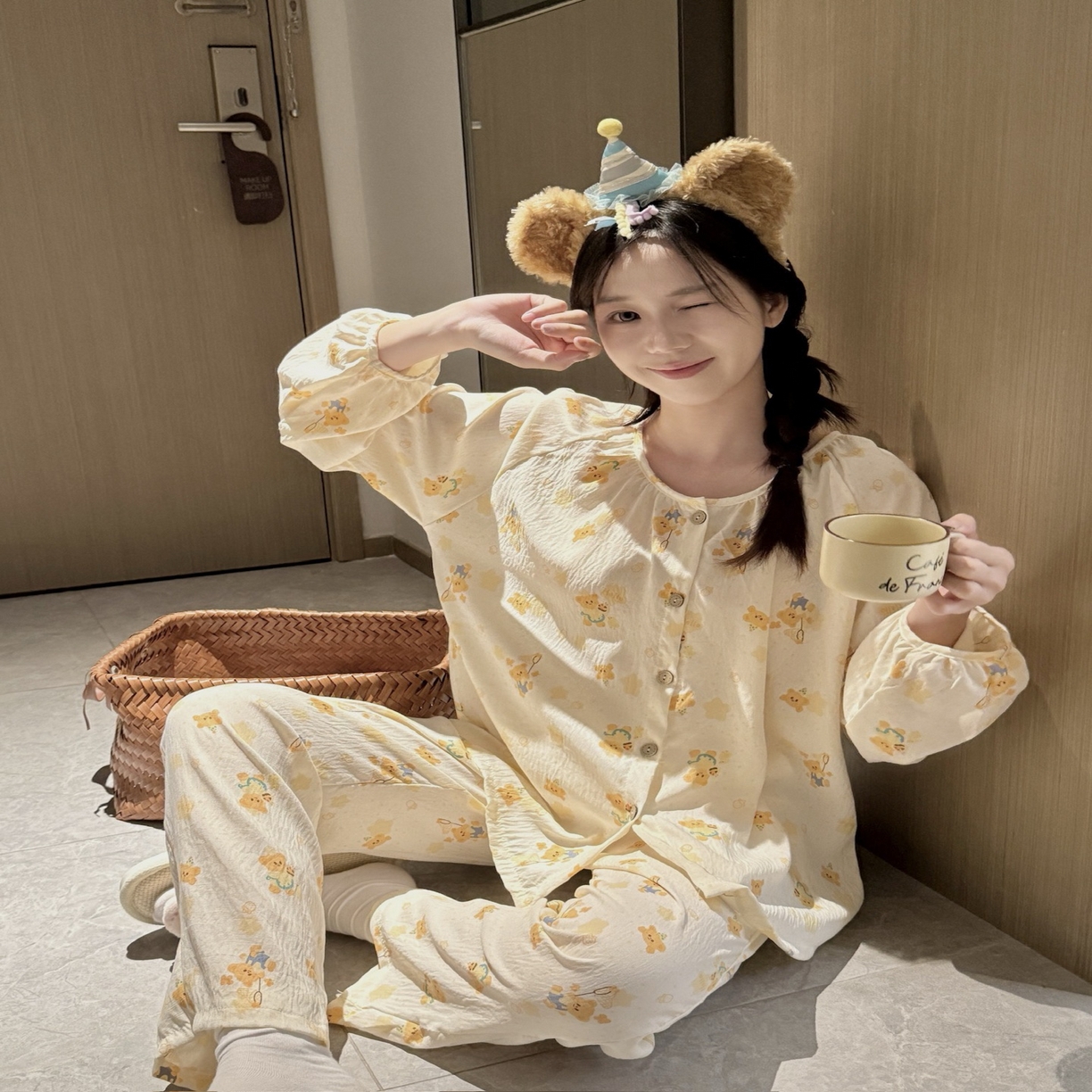 91家纺网 家纺一手货源 找家纺 （总）妍景家居生活馆 2025新款秋日宅系少女家居服