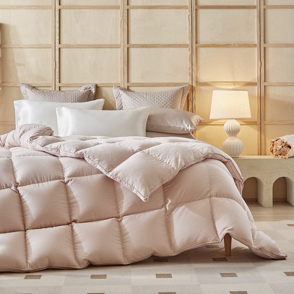 91家纺网 家纺一手货源 找家纺 （总）暖羽屋羽绒馆  2025新款羽毛白鹅绒丝被芯被子