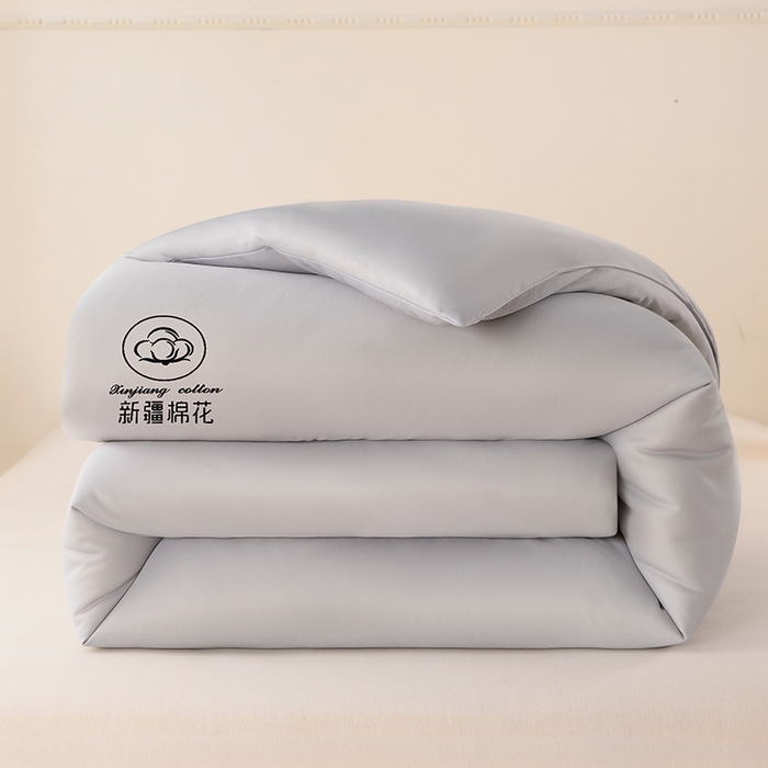 宇豪家纺 2025新款新疆棉花被亲肤水洗棉 灰色