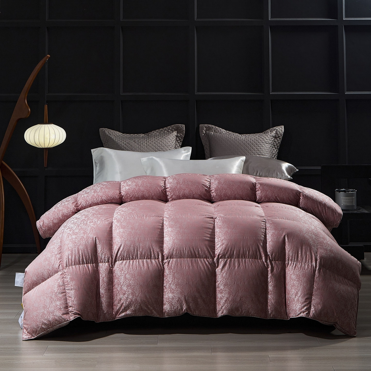 91家纺网 家纺一手货源 找家纺 暖羽屋羽绒馆  2025新款羽毛白鹅绒丝被芯被子 玫瑰物语