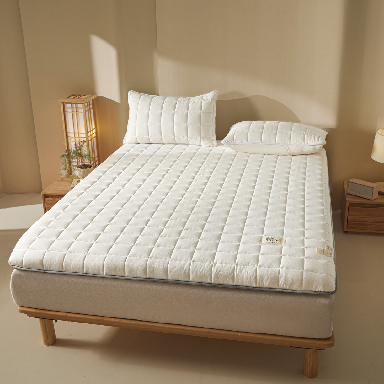 91家纺网 家纺一手货源 找家纺 鑫钰 2025年新款新疆棉花床垫家用软垫床褥 棉格-经典白