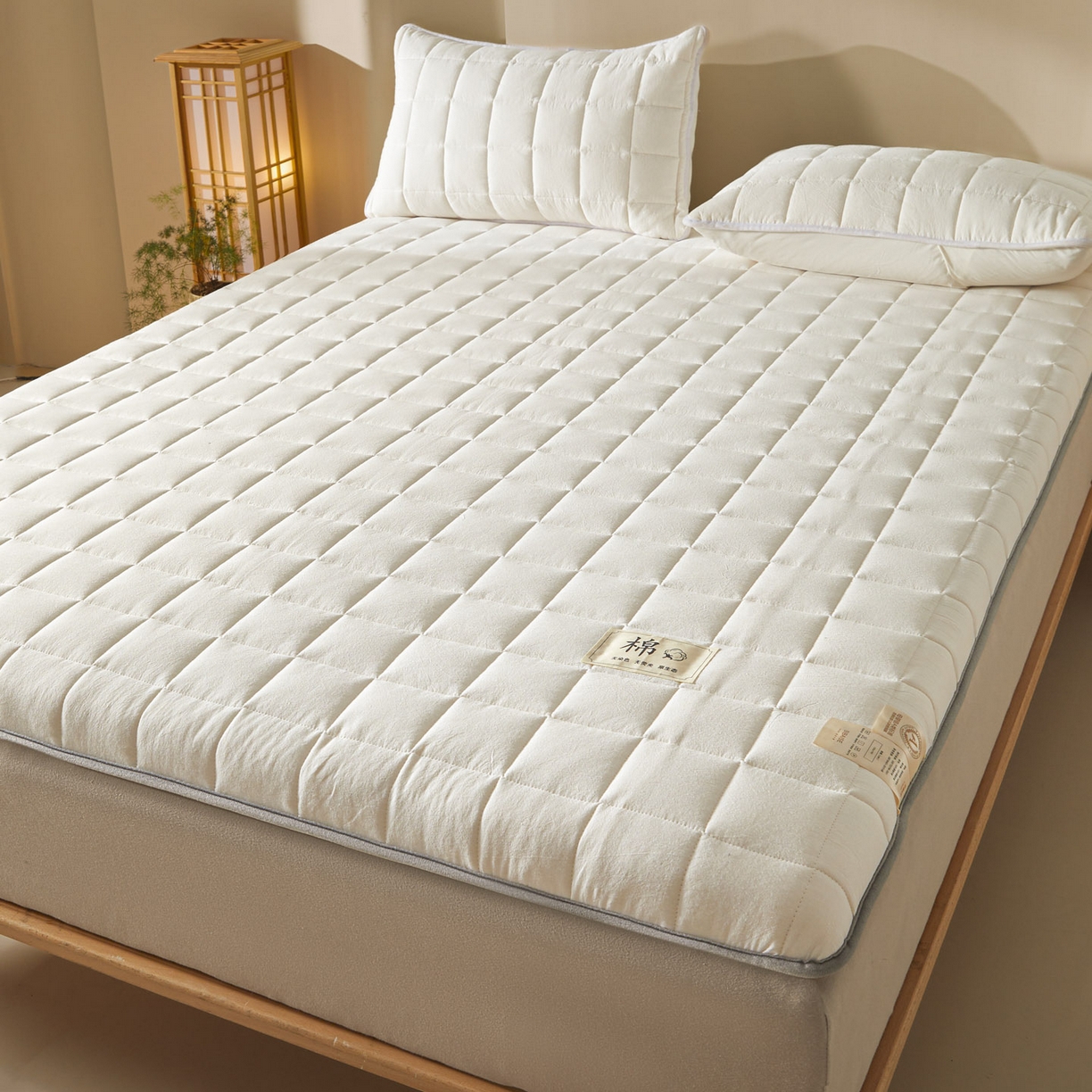 91家纺网 家纺一手货源 找家纺 鑫钰 2025年新款新疆棉花床垫家用软垫床褥 棉格-经典白