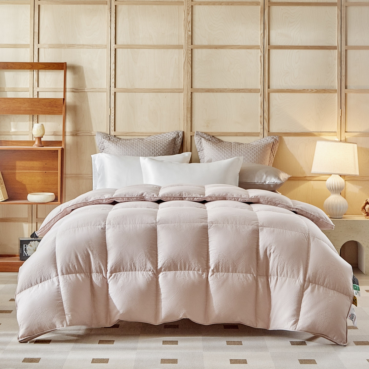 91家纺网 家纺一手货源 找家纺 暖羽屋羽绒馆  2025新款羽毛白鹅绒丝被芯被子 馨荷