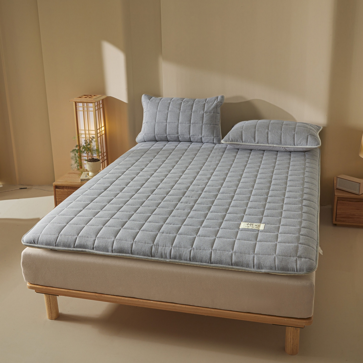 91家纺网 家纺一手货源 找家纺 鑫钰 2025年新款新疆棉花床垫家用软垫床褥 棉格-绅士灰