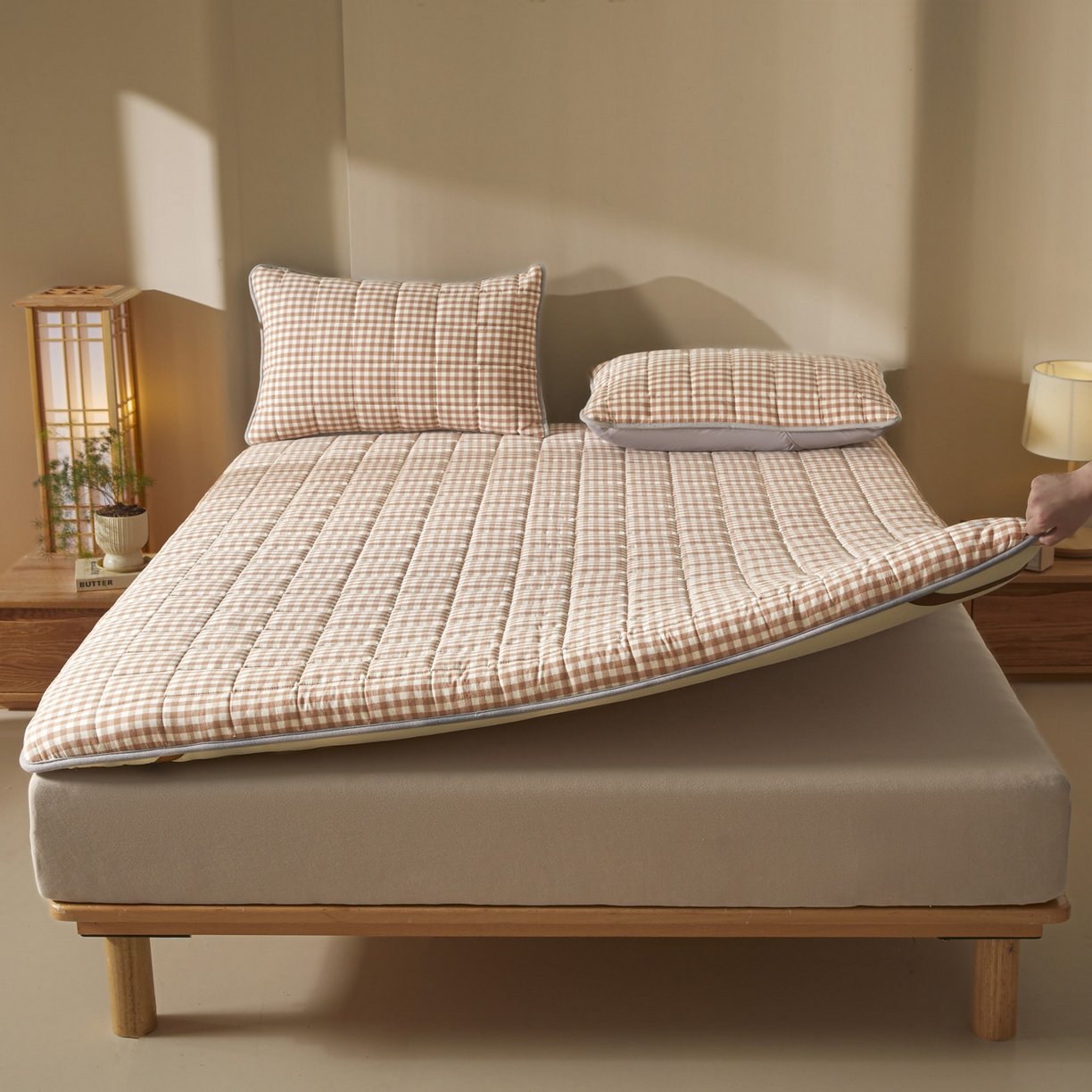 91家纺网 家纺一手货源 找家纺 鑫钰 2025年新款新疆棉花床垫家用软垫床褥 棉格-驼小格