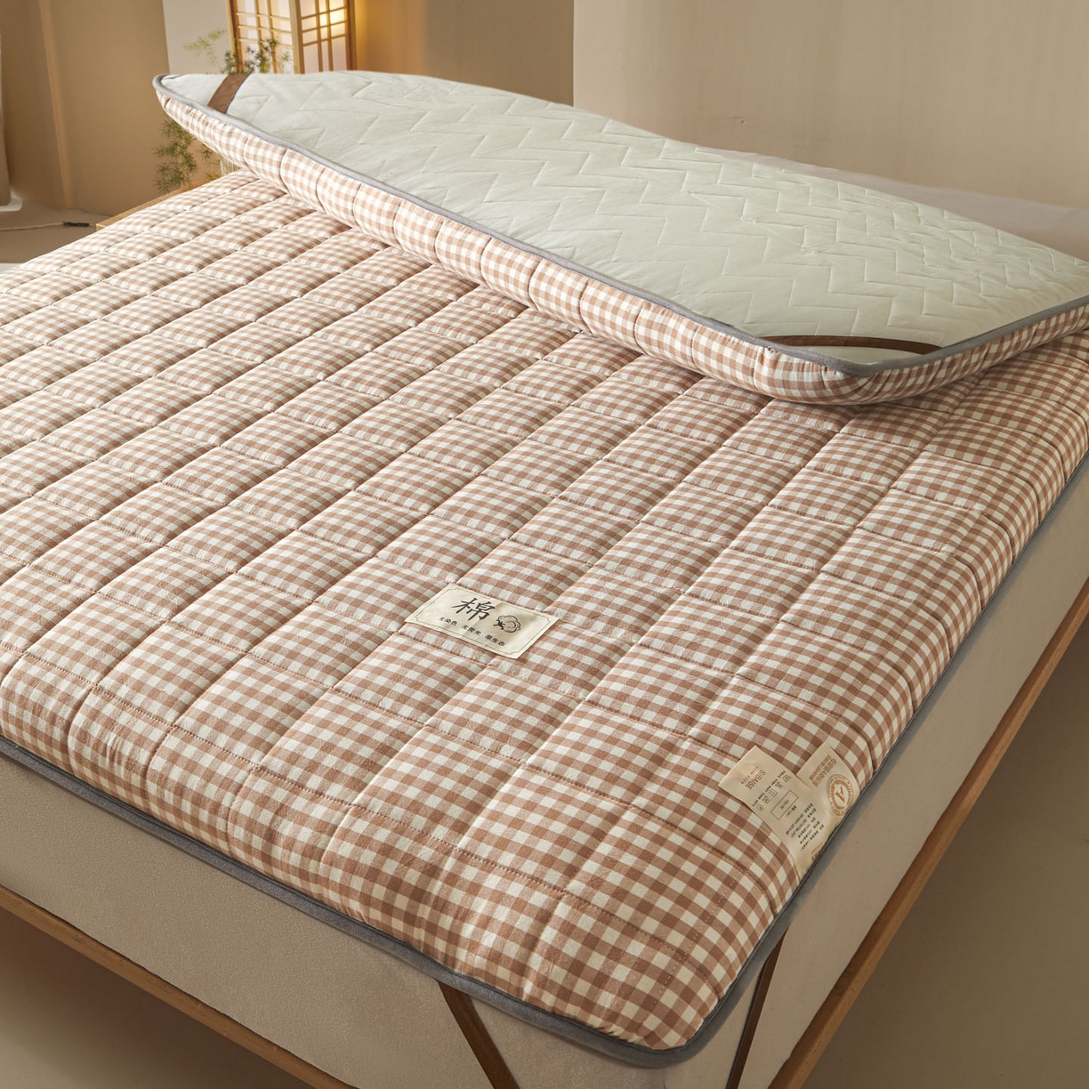 91家纺网 家纺一手货源 找家纺 鑫钰 2025年新款新疆棉花床垫家用软垫床褥 棉格-驼小格