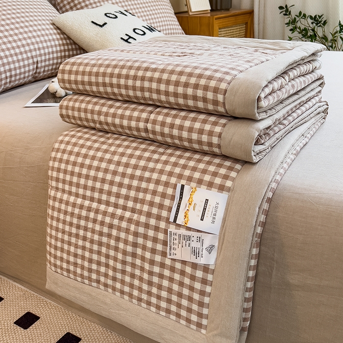 91家纺网 家纺一手货源 找家纺 （总）梵克保罗 2025春夏新款10A抗菌无印风水洗棉夏被四件套