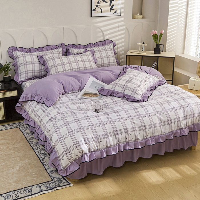 91家纺网 家纺一手货源 找家纺 梵克保罗 2025春夏新款有氧双层纱印花夹棉床盖四件套夏被四件套 卢卡斯