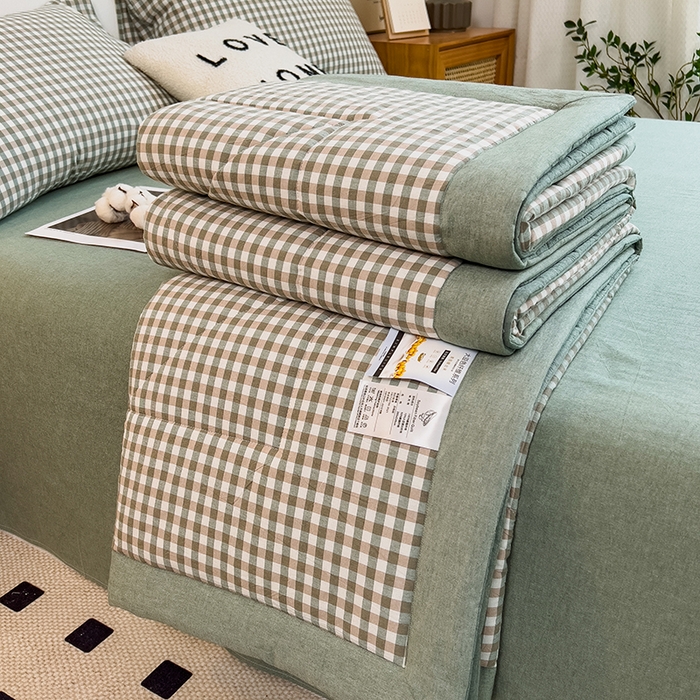 91家纺网 家纺一手货源 找家纺 （总）梵克保罗 2025春夏新款10A抗菌无印风水洗棉夏被四件套