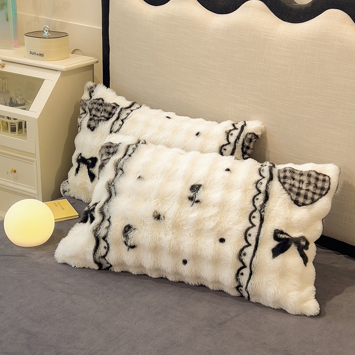 91家纺网 家纺一手货源 找家纺 摩妮卡 2025新款A类大泡泡印花兔毛牛奶绒四件套 馨莉