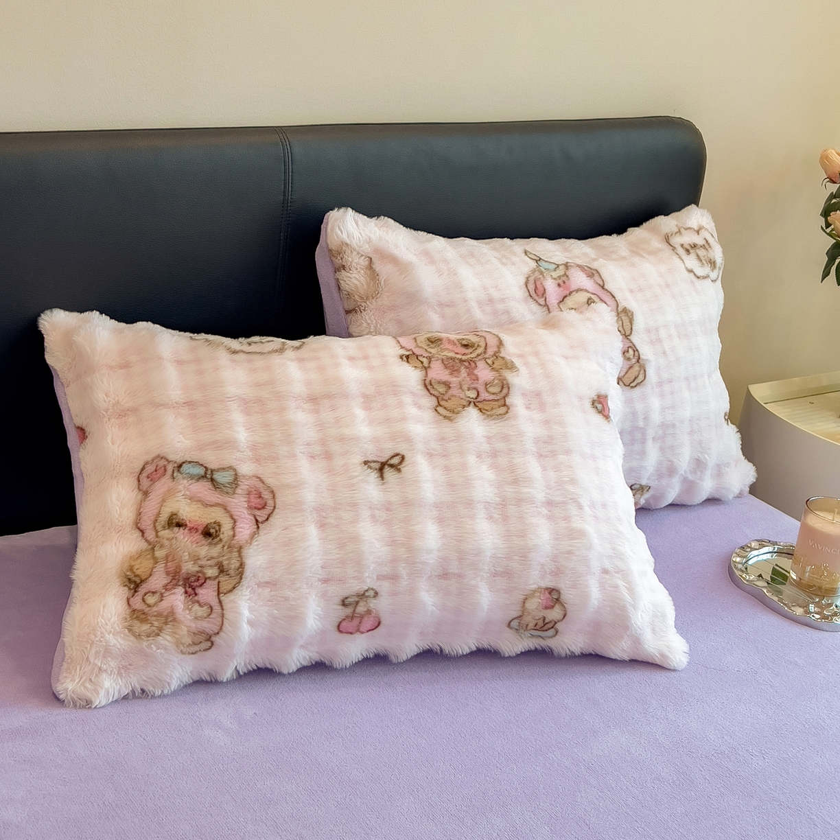 91家纺网 家纺一手货源 找家纺 摩妮卡 2025新款A类大泡泡印花兔毛牛奶绒四件套 可爱宝贝