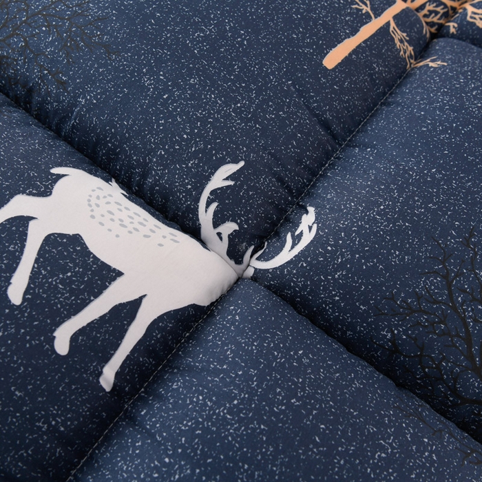 91家纺网 家纺一手货源 找家纺 2025新款保暖羊羔绒冬被 森林鹿