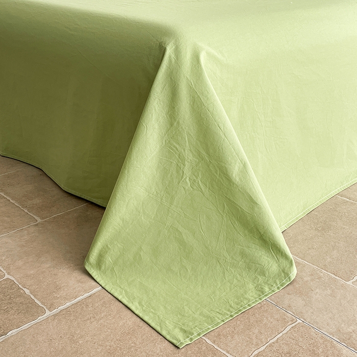 91家纺网 家纺一手货源 找家纺 梵克保罗 2025春夏新款10A抗菌无印风水洗棉夏被四件套 芒格绿