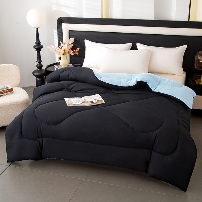 91家纺网 家纺一手货源 找家纺 南方印象 2025新款亚朵被子 黑色