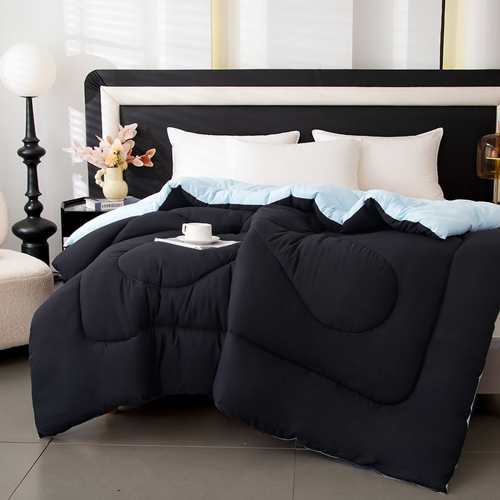 91家纺网 家纺一手货源 找家纺 南方印象 2025新款亚朵被子 黑色