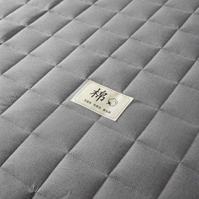 91家纺网 家纺一手货源 找家纺 鑫钰 2025秋冬新款新疆棉棉花床笠 棉格-绅士灰