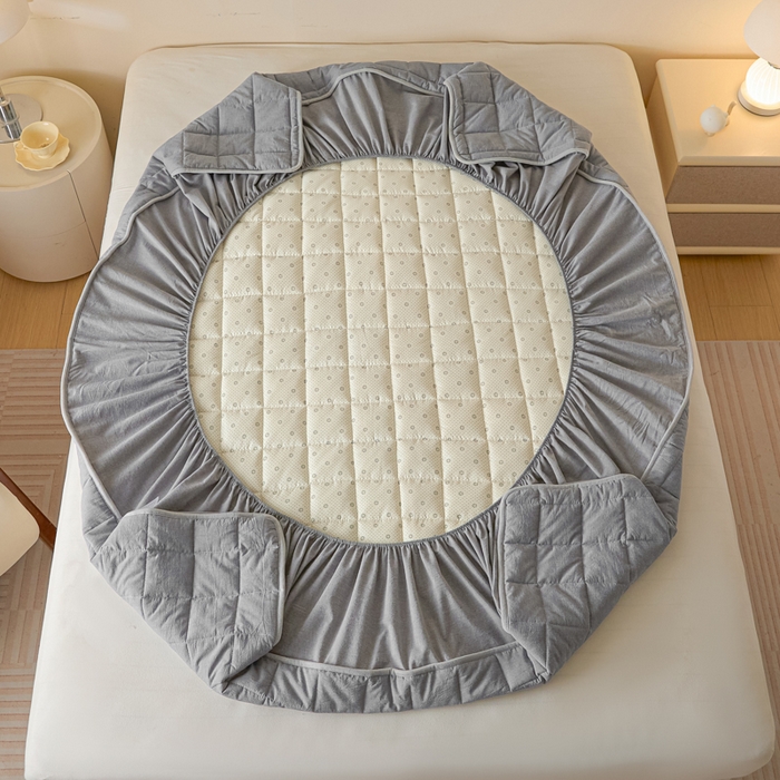 91家纺网 家纺一手货源 找家纺 鑫钰 2025秋冬新款新疆棉棉花床笠 棉格-绅士灰