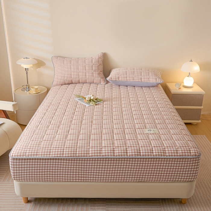 鑫钰 2025秋冬新款新疆棉棉花床笠 棉格-驼小格