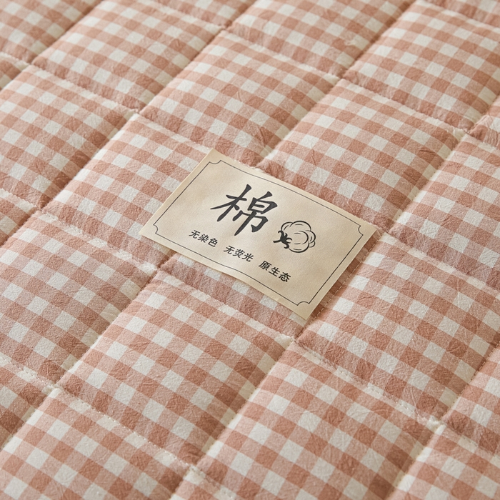 91家纺网 家纺一手货源 找家纺 鑫钰 2025秋冬新款新疆棉棉花床笠 棉格-驼小格