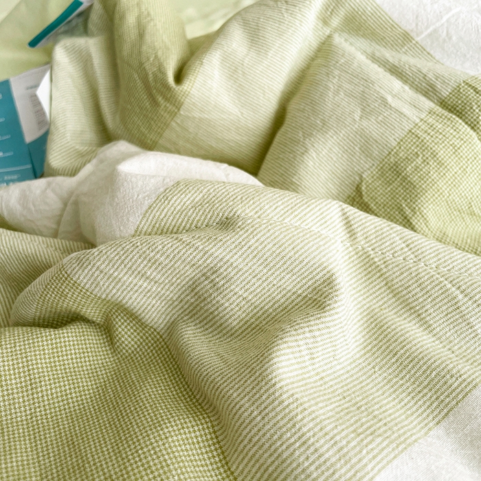 91家纺网 家纺一手货源 找家纺 梵克保罗 2025春夏新款10A抗菌无印风水洗棉夏被四件套 清雅中格