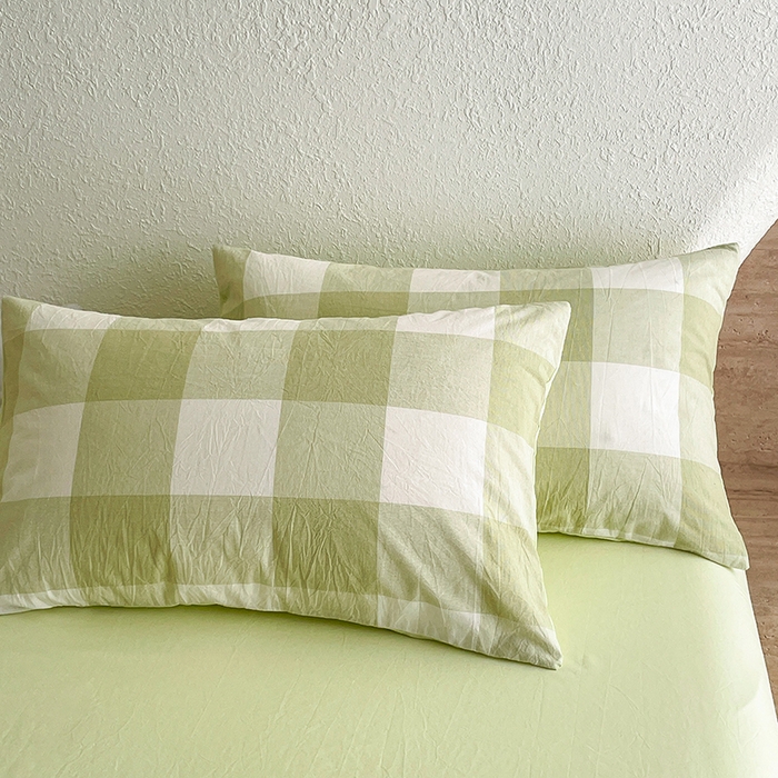 91家纺网 家纺一手货源 找家纺 梵克保罗 2025春夏新款10A抗菌无印风水洗棉夏被四件套 清雅中格