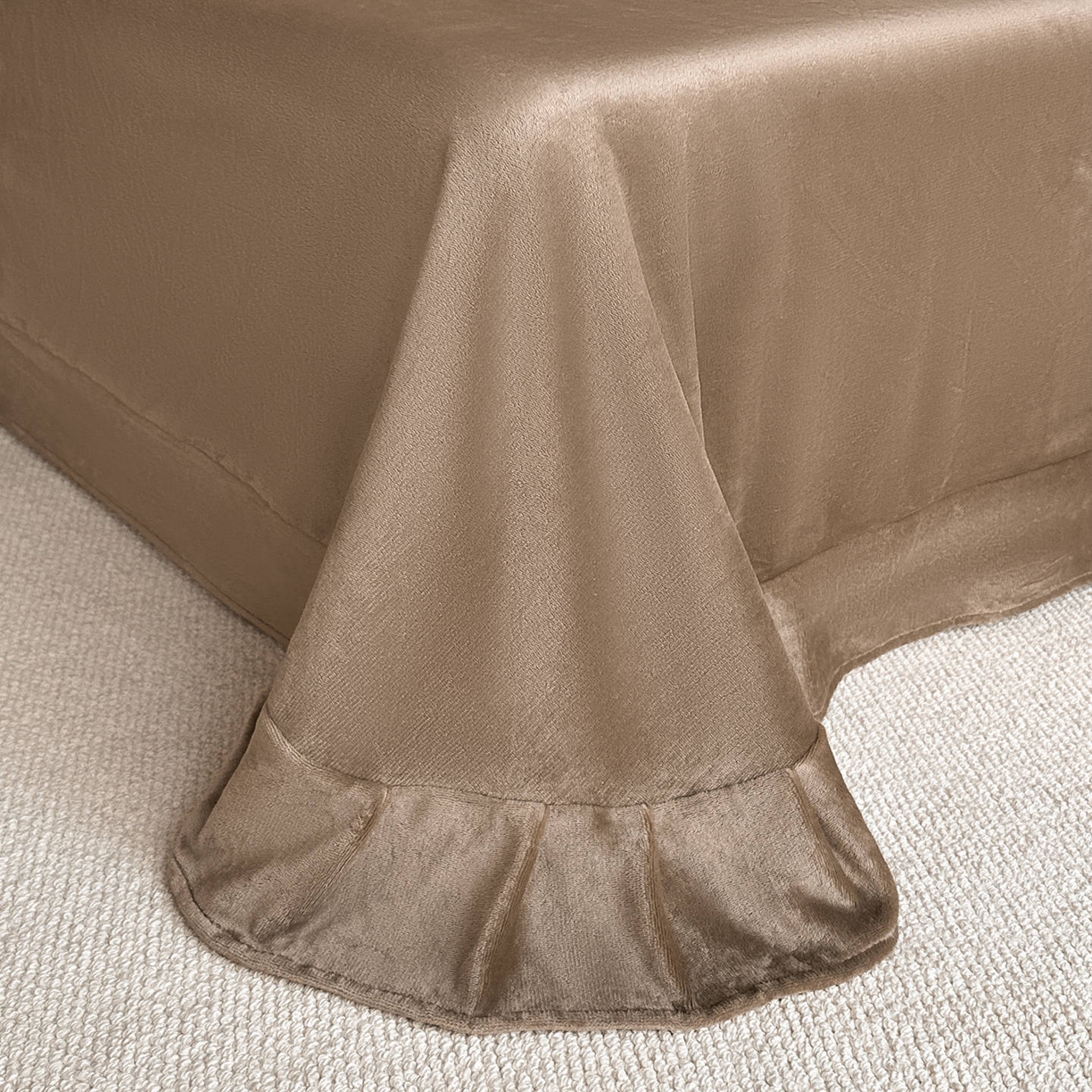 91家纺网 家纺一手货源 找家纺 铠畅  2025新款加厚8斤包边款美拉德仿兔毛皮草牛奶绒四件套 美拉德包边款-玫瑰晨露