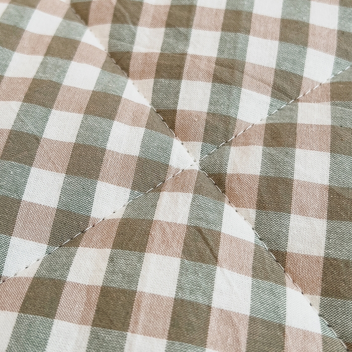 91家纺网 家纺一手货源 找家纺 梵克保罗 2025春夏新款10A抗菌无印风水洗棉夏被四件套 小方绿