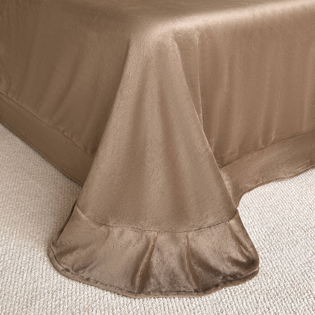 91家纺网 家纺一手货源 找家纺 铠畅  2025新款加厚8斤包边款美拉德仿兔毛皮草牛奶绒四件套 美拉德包边款-暮光