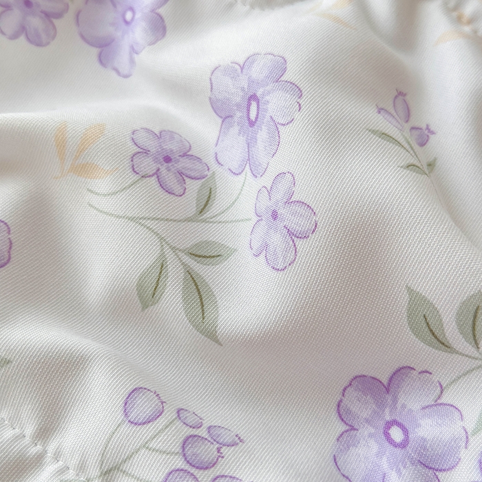 91家纺网 家纺一手货源 找家纺 梵克保罗 2025春夏新款10A级抗菌水洗针织棉夏被四件套 紫藤花开