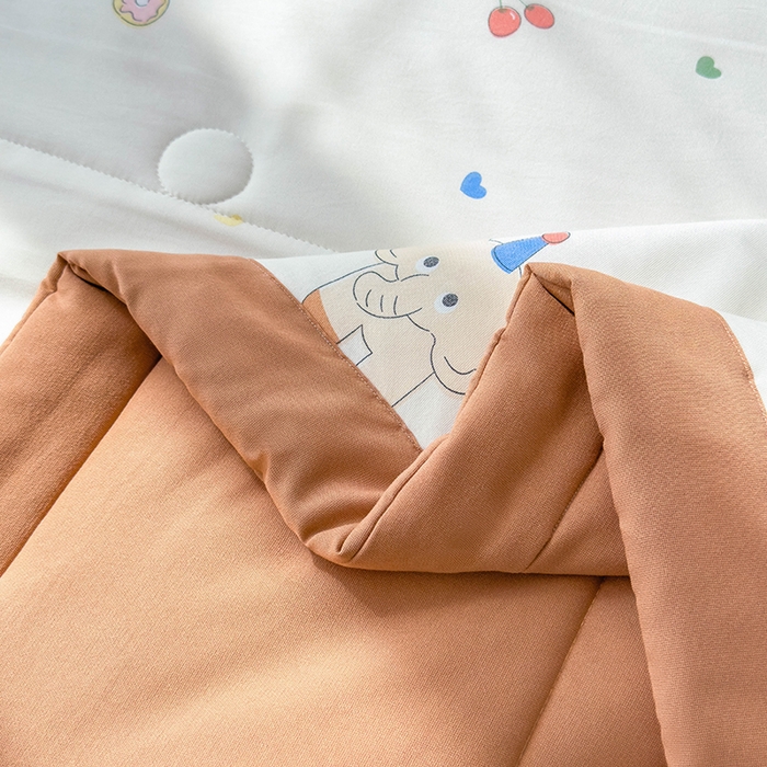 91家纺网 家纺一手货源 找家纺 梵克保罗 2025春夏新款10A级抗菌水洗针织棉夏被四件套 心心象印