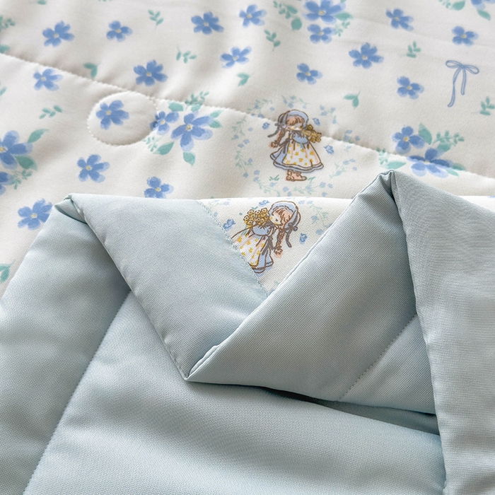 91家纺网 家纺一手货源 找家纺 梵克保罗 2025春夏新款10A级抗菌水洗针织棉夏被四件套 兰朵朵