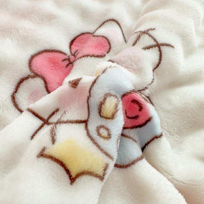 91家纺网 家纺一手货源 找家纺 （总）默忆 2025新款印花兔毛绒双面绒被子豆豆被兔兔绒冬被春秋被被芯