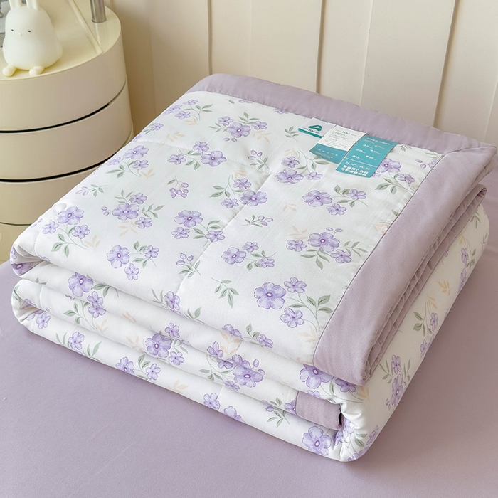 91家纺网 家纺一手货源 找家纺 （总）梵克保罗 2025春夏新款10A级抗菌水洗针织棉夏被四件套