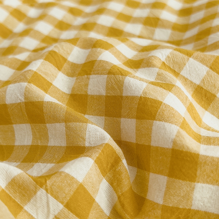 91家纺网 家纺一手货源 找家纺 梵克保罗 2025春夏新款10A抗菌无印风水洗棉夏被四件套 小黄格