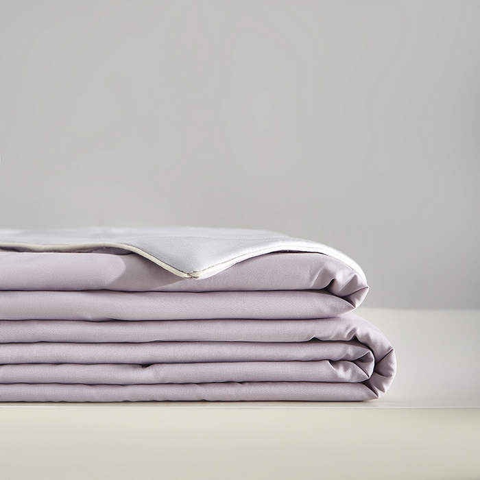 91家纺网 家纺一手货源 找家纺 梵克保罗 2025新款竹纤维莱塞尔夏被四件套 紫烟--西冷灰