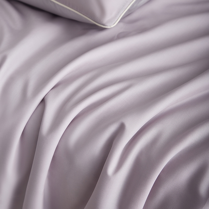 91家纺网 家纺一手货源 找家纺 梵克保罗 2025新款竹纤维莱塞尔夏被四件套 紫烟--西冷灰