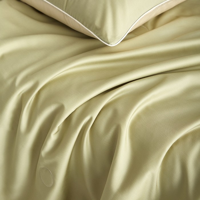 91家纺网 家纺一手货源 找家纺 梵克保罗 2025新款竹纤维莱塞尔夏被四件套 荷叶绿--泡芙