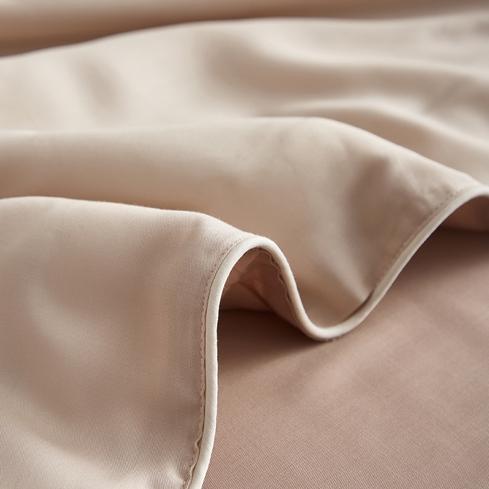 91家纺网 家纺一手货源 找家纺 梵克保罗 2025新款竹纤维莱塞尔夏被四件套 泡芙--秋风棕