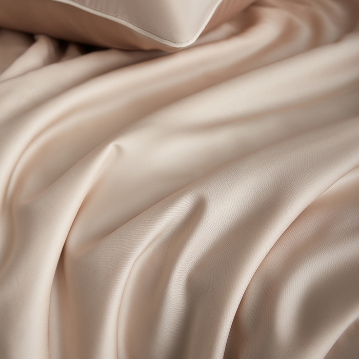 91家纺网 家纺一手货源 找家纺 梵克保罗 2025新款竹纤维莱塞尔夏被四件套 泡芙--秋风棕