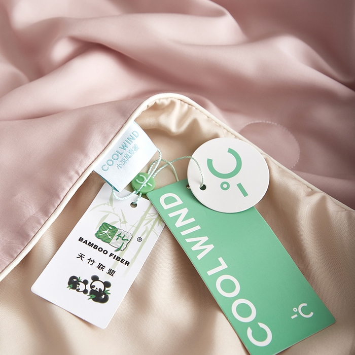 91家纺网 家纺一手货源 找家纺 梵克保罗 2025新款竹纤维莱塞尔夏被四件套 芋泥灰粉--兰玉
