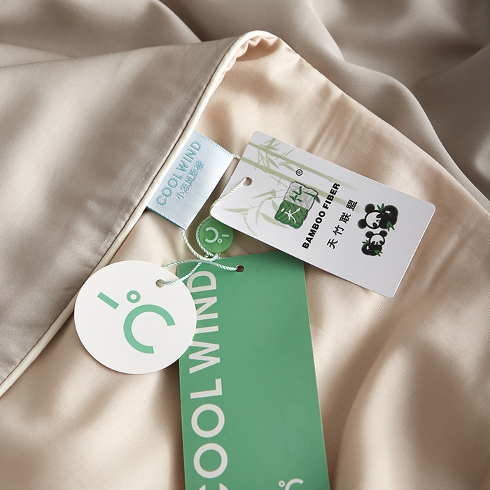 91家纺网 家纺一手货源 找家纺 梵克保罗 2025新款竹纤维莱塞尔夏被四件套 流金灰--兰玉