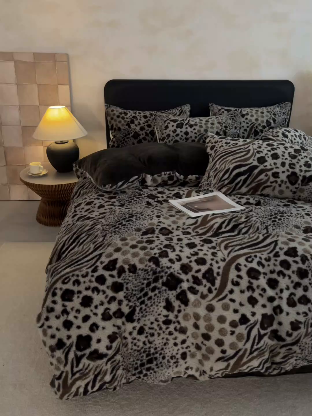 91家纺网 家纺一手货源 找家纺 （总）铠畅家纺 2025新款美拉德风格兔毛绒床单四件套