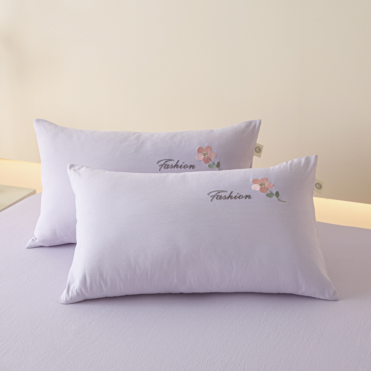 91家纺网 家纺一手货源 找家纺 鑫钰 2025新款A类云麻绣花抗菌透气床笠-芙洛拉 芙洛拉-梦幻紫